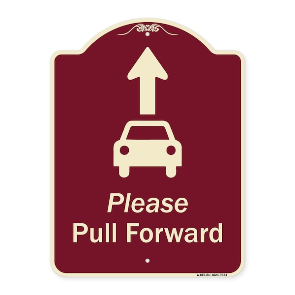 Designer Series-Please Pull Forward With Graphic And Ahead Arrow, 24" x 18", BU-1824-9934